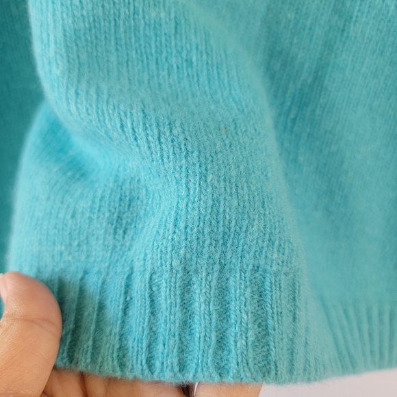 Beldoch Popper Women's Royal Blue Lambswool Angora Full-Zip Sweater Sz S Collar - Picture 7 of 10